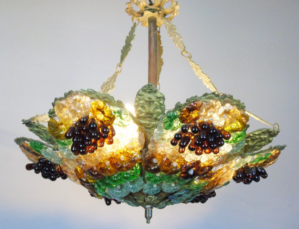 Impressive Italian Murano Glass Ceiling Light Chandelier
