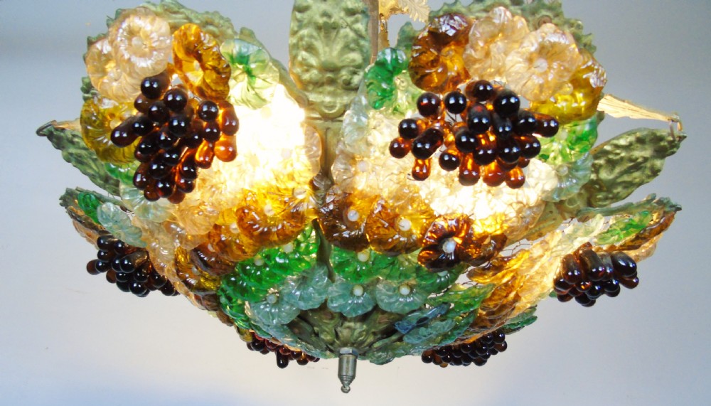 Impressive Italian Murano Glass Ceiling Light Chandelier View III