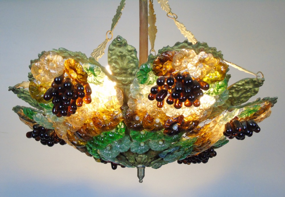 Impressive Italian Murano Glass Ceiling Light Chandelier View IV