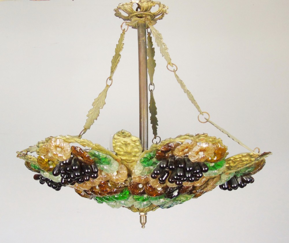 Impressive Italian Murano Glass Ceiling Light Chandelier View VII