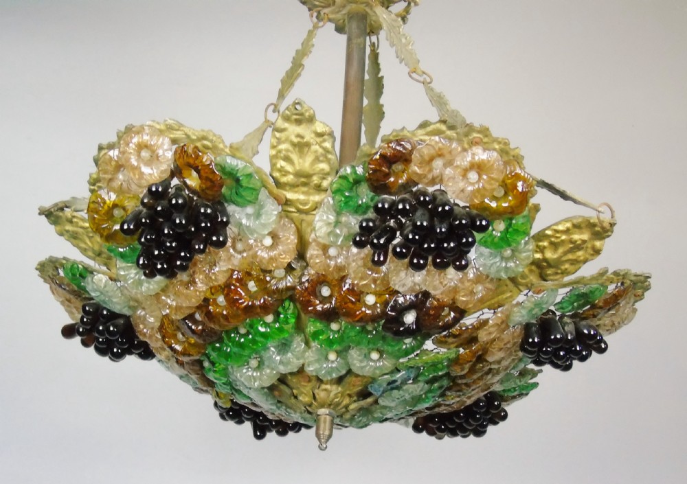 Impressive Italian Murano Glass Ceiling Light Chandelier View VIII