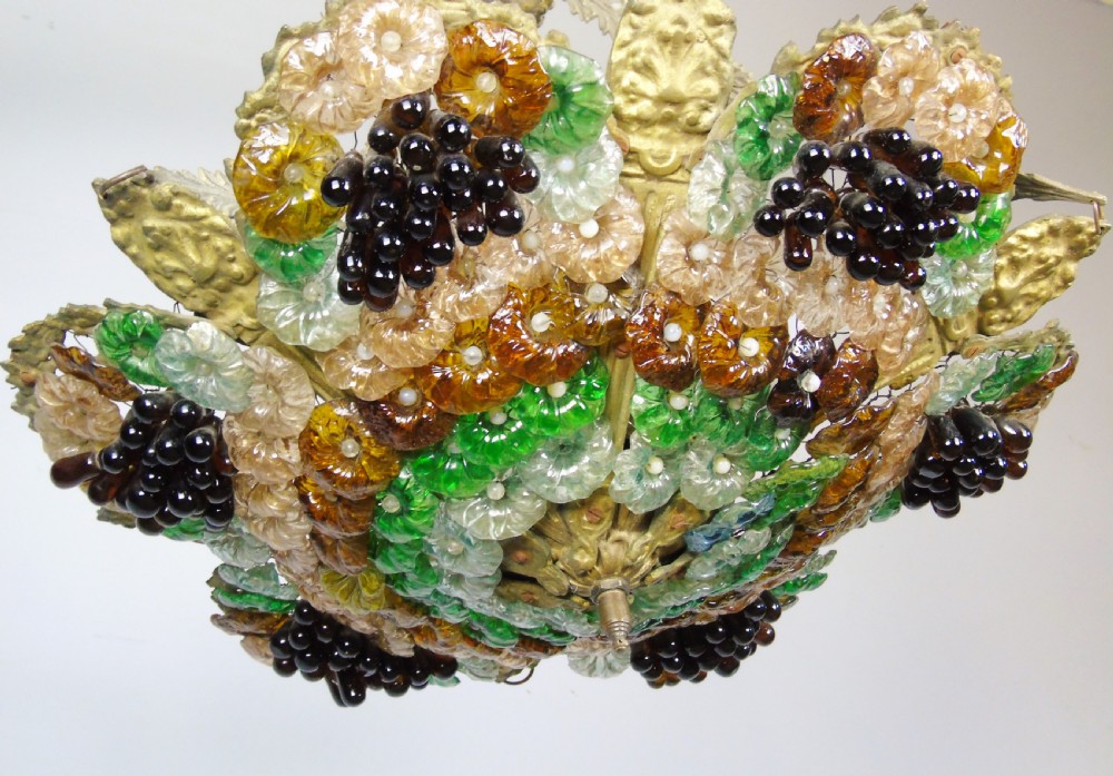 Impressive Italian Murano Glass Ceiling Light Chandelier View IX