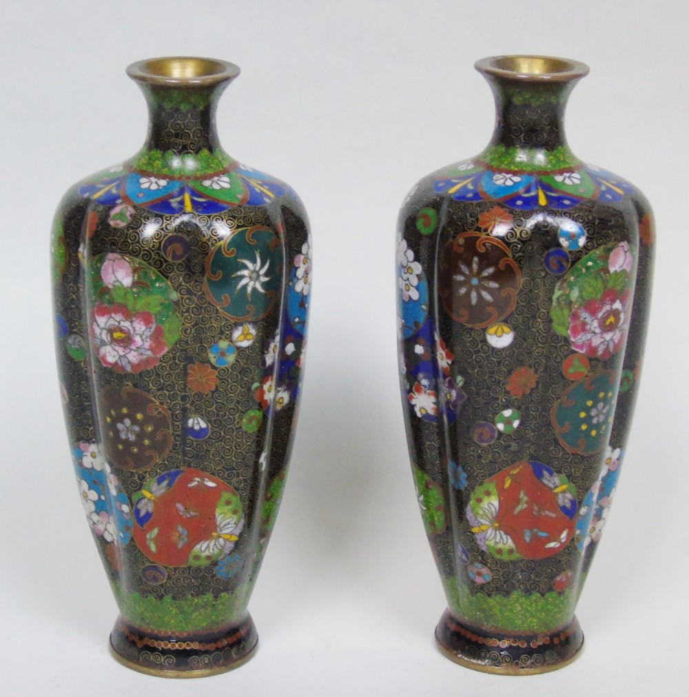 Good Pair of Antique Japanese Cloisonne Vases