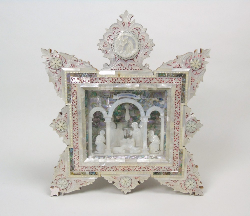 Adoration of the Magi Diorama in Mother of Pearl