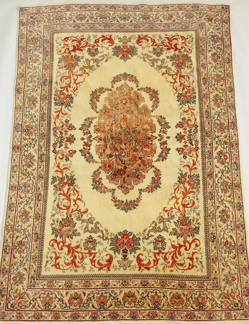 Antique Ghom Part Silk Carpet 
