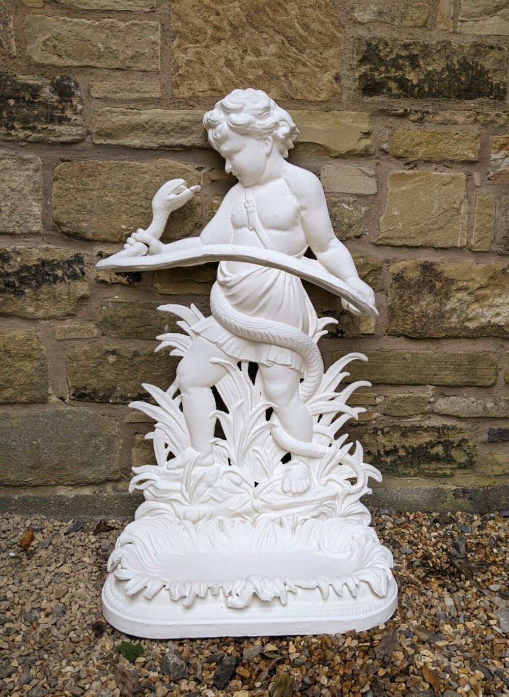 Good Victorian Cast Iron Stick Stand Hercules & The Serpent