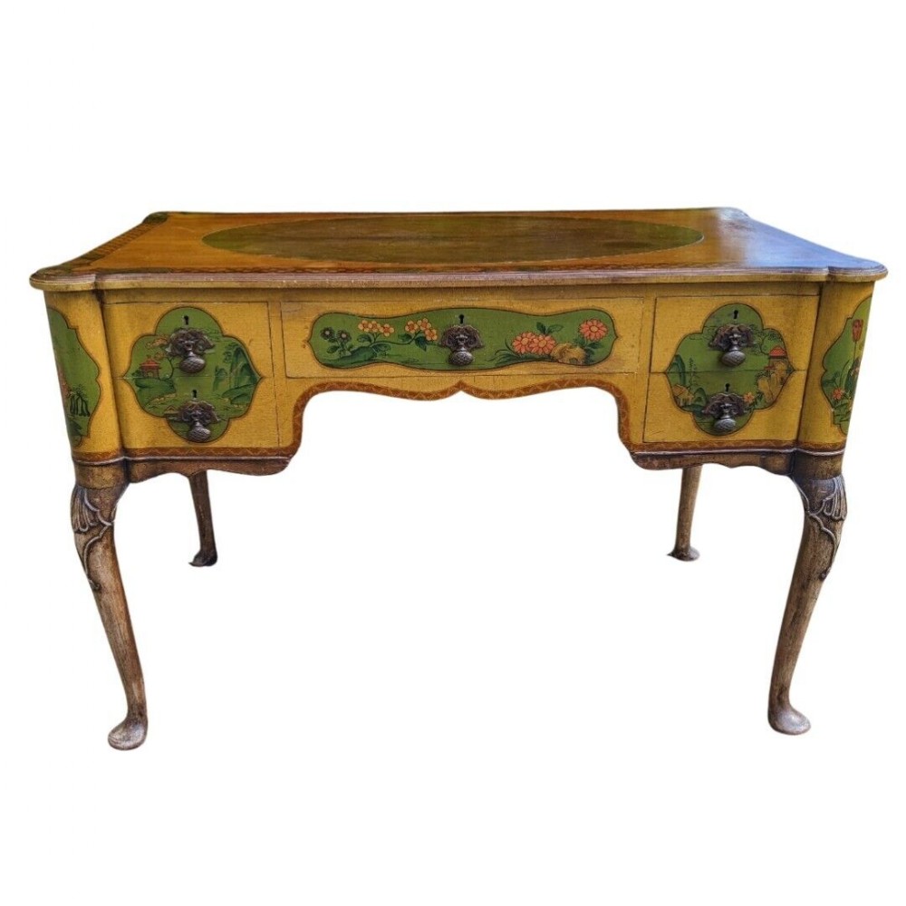 Antique Hand Painted Chinoiserie Desk
