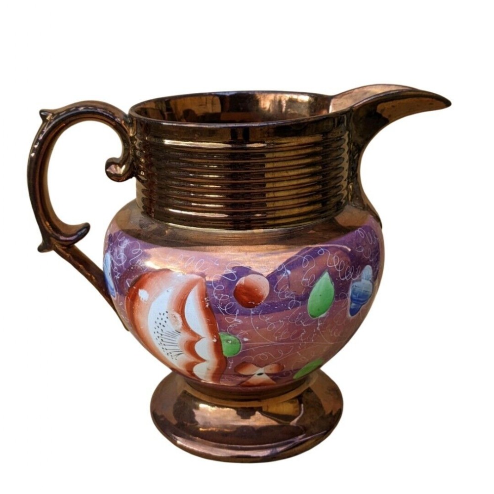 Antique Copper Lustre Jug