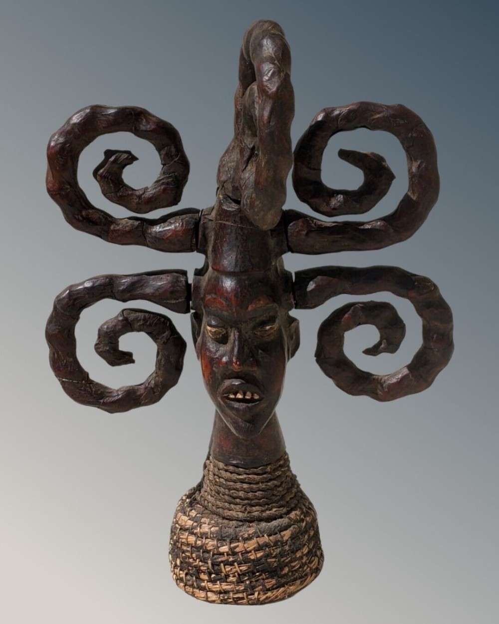 Tribal Nigerian Ekoi Crest Mask