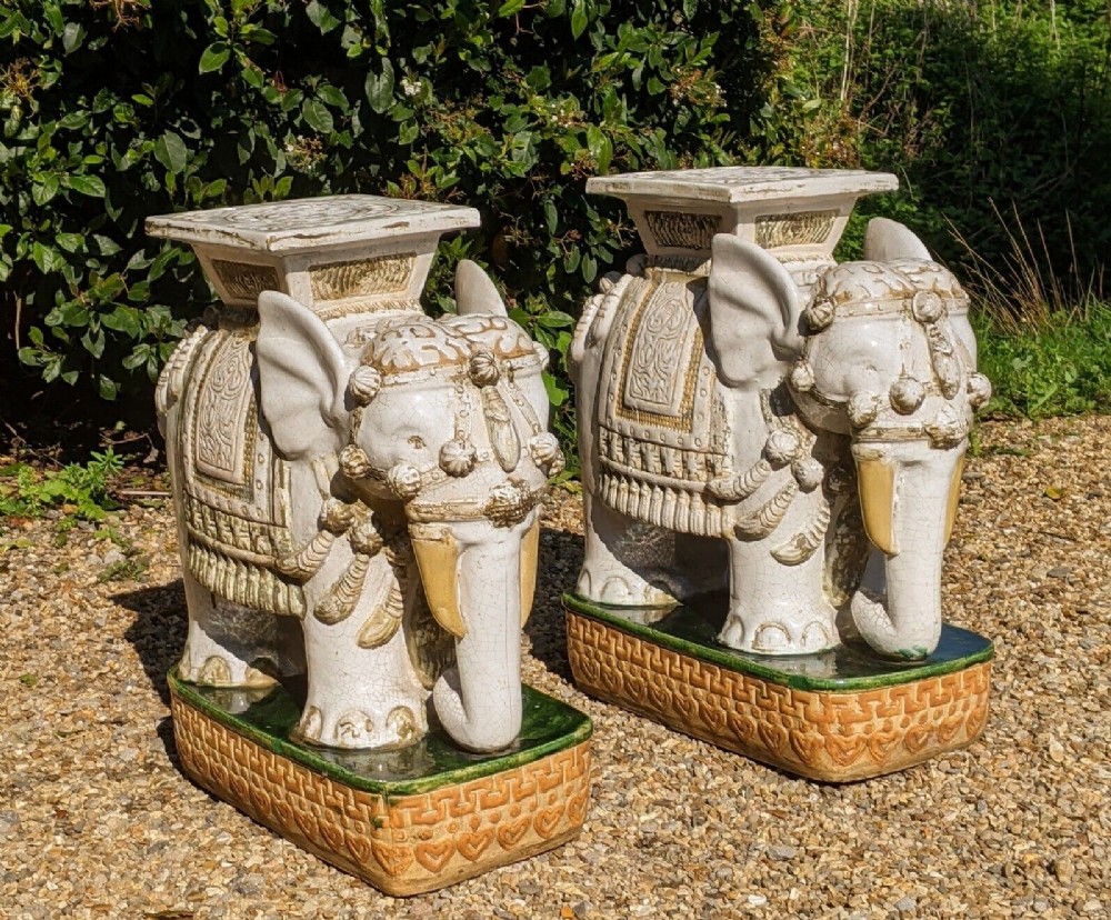 Pair of Chinese Elephant Form Garden Seats