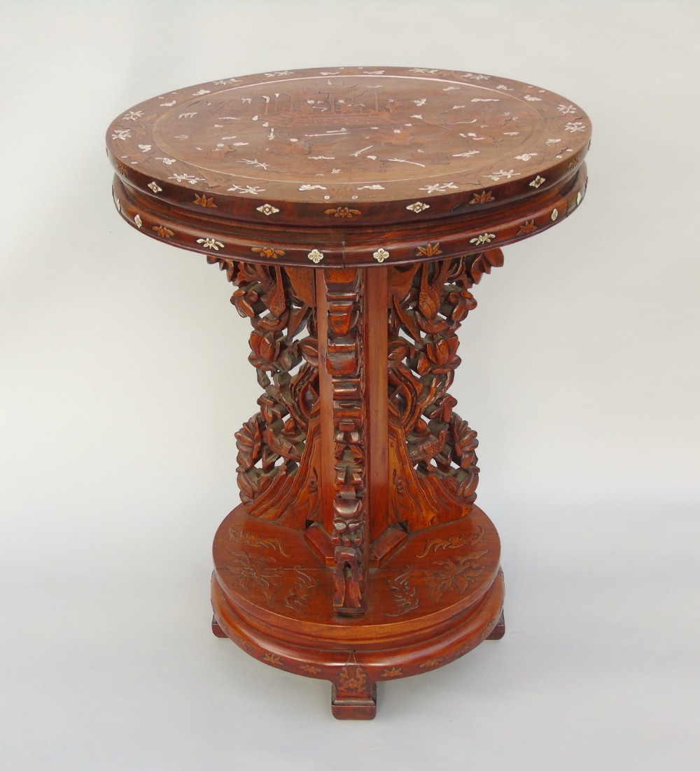 Chinese Hardwood Inlaid Table
