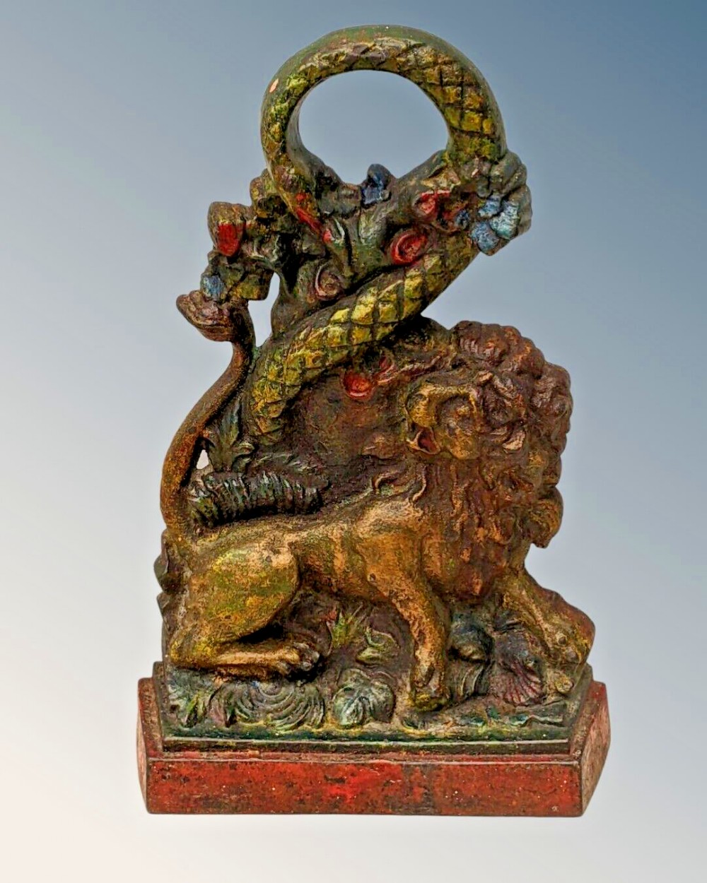 Good Victorian Cast Iron Lion Doorstop