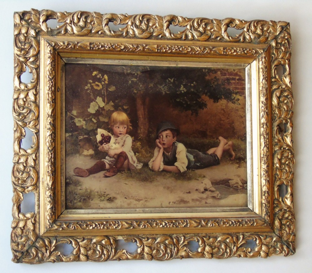 Antique Crystoleum Painting 