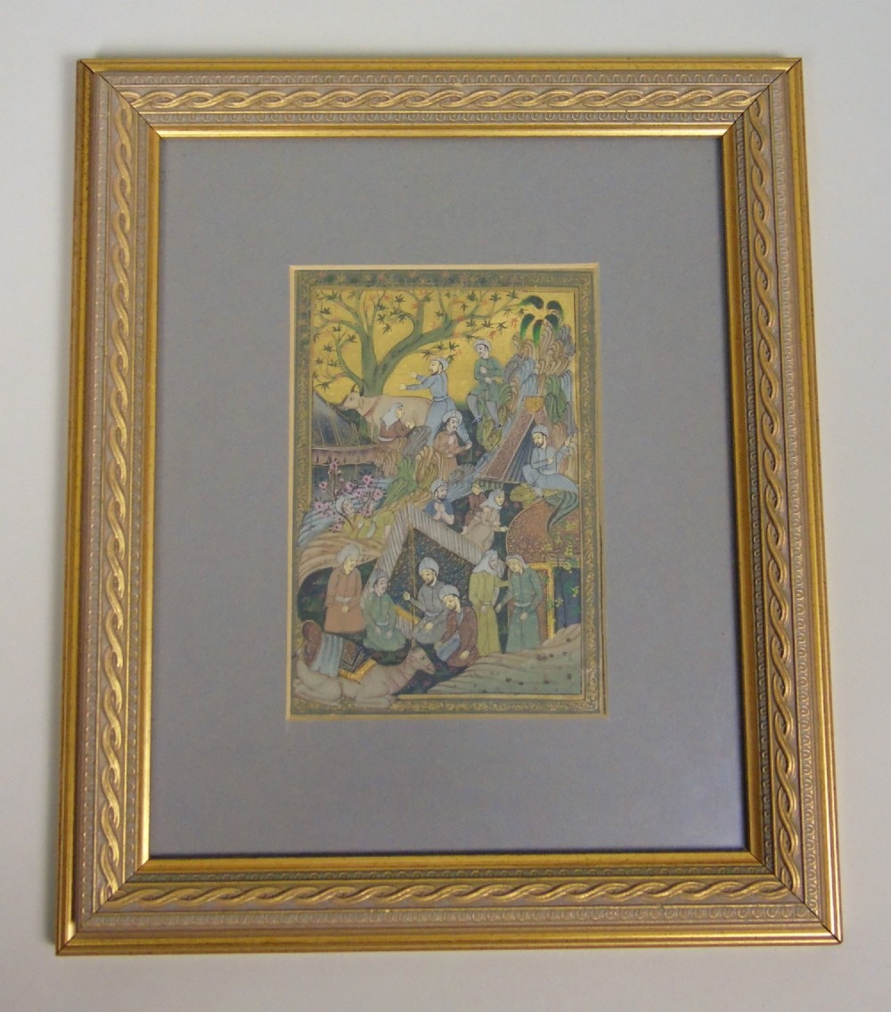 Fine 19th Century Mughal Indian Painting on Silk
