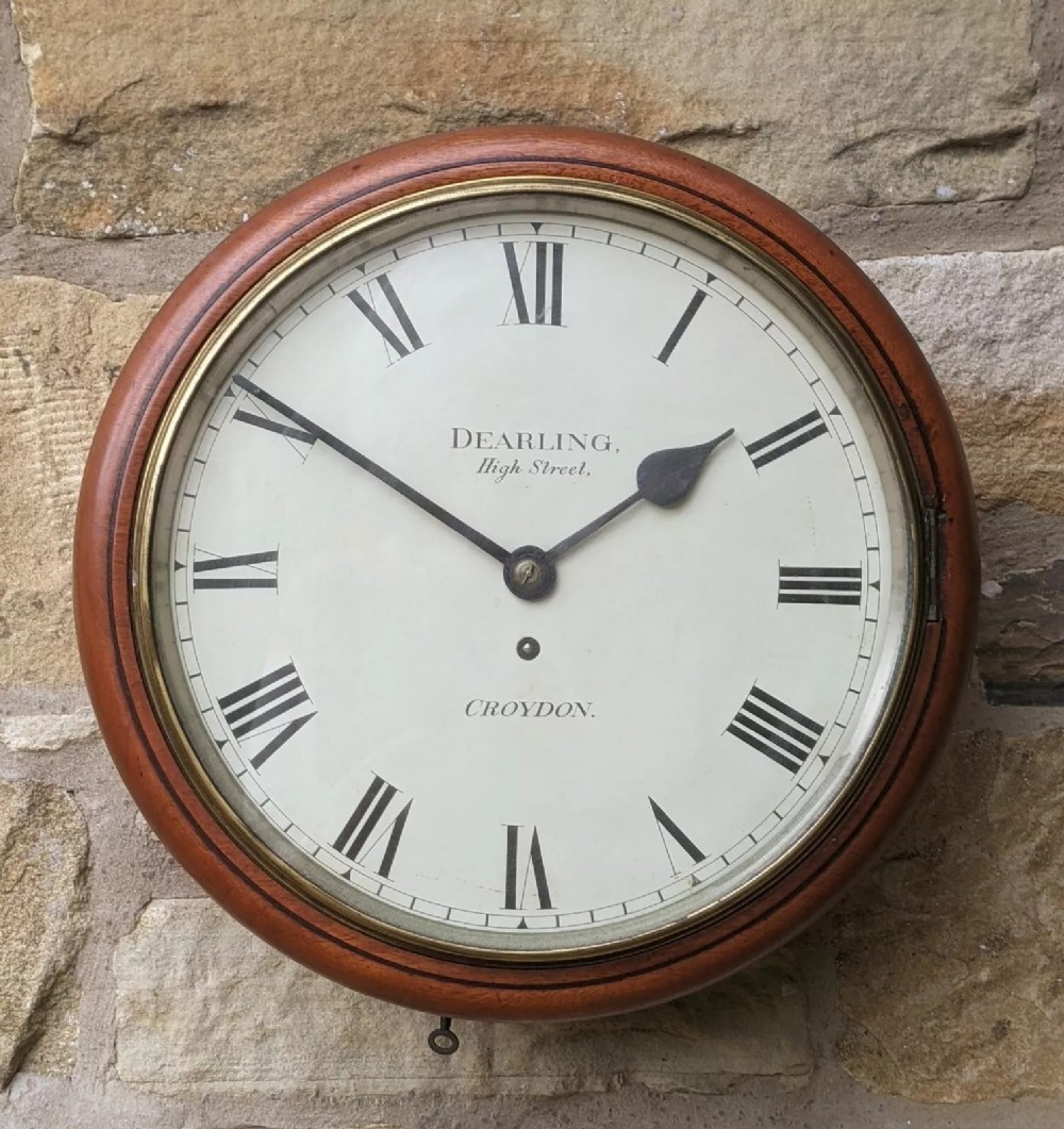 Good 19th Century Mahogany Fusee Station Clock