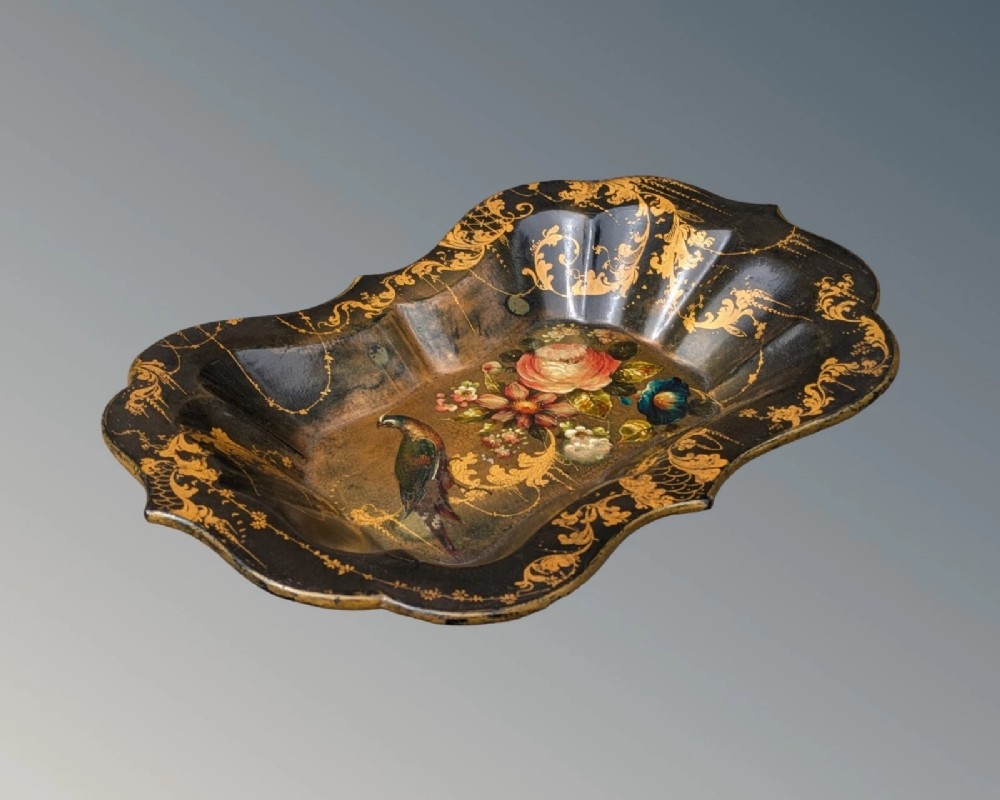 Antique Papier Mache Tray Hand Painted
