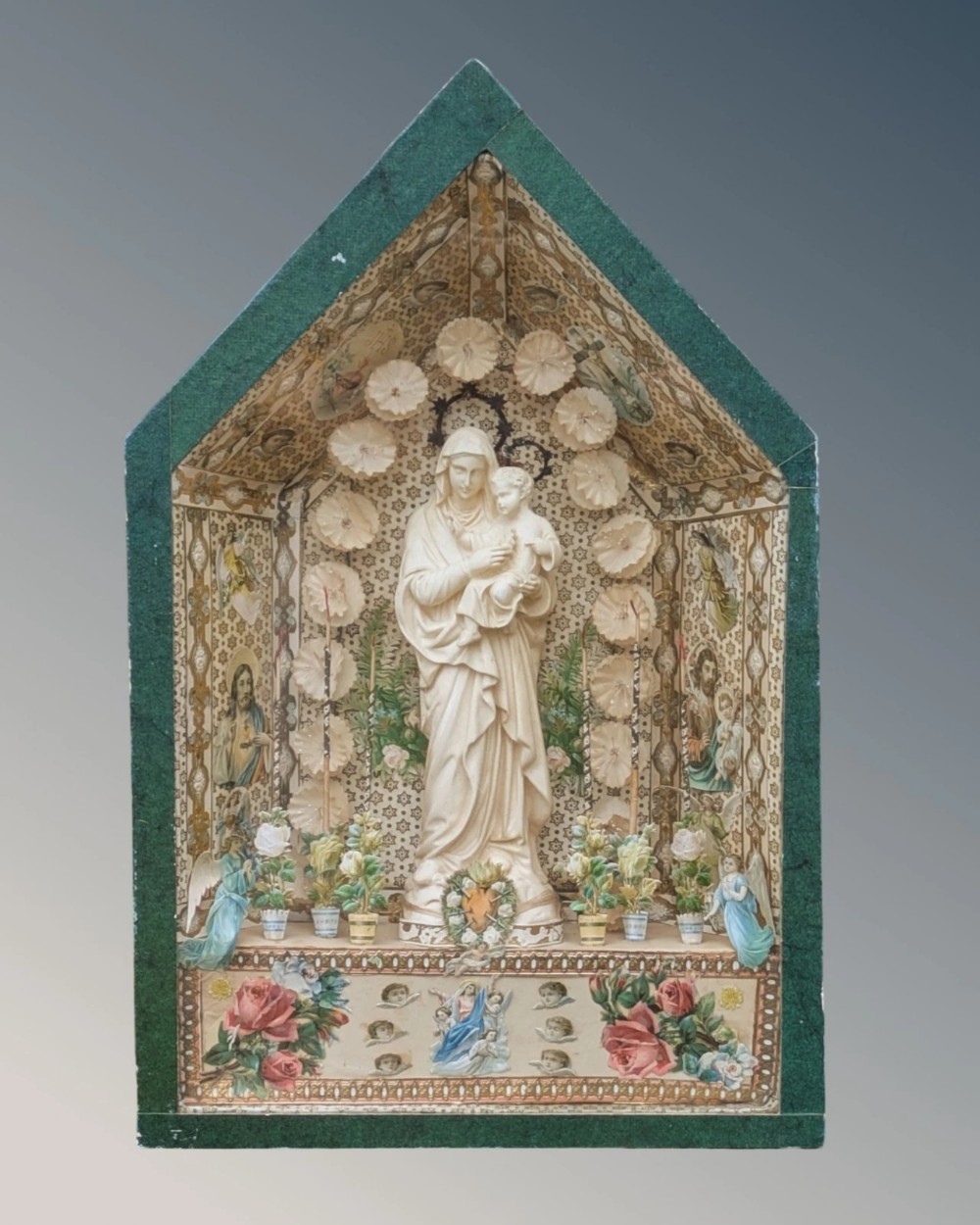 Antique French Diorama Madonna and Child