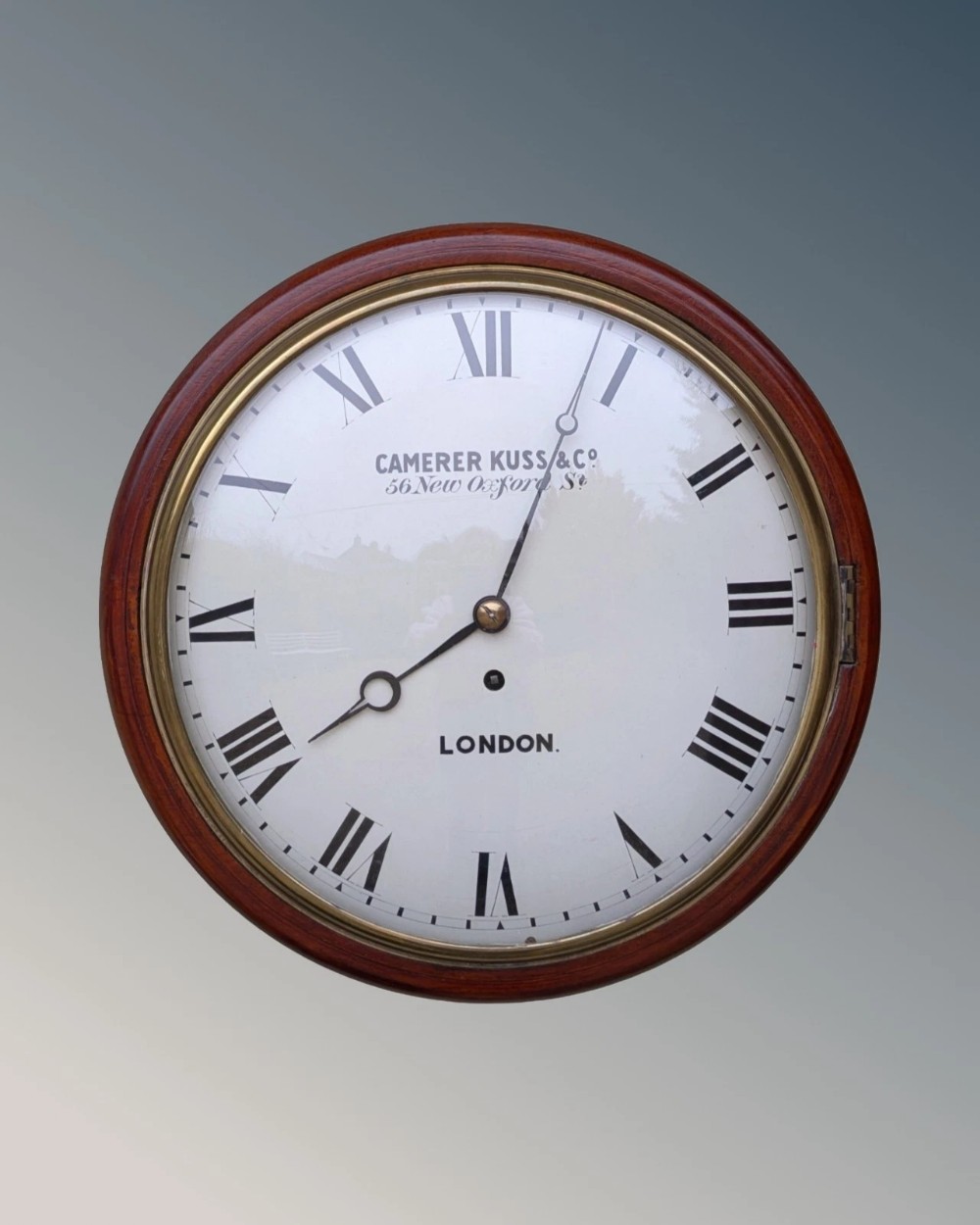 Good 19th Century Mahogany Fusee Wall Clock / Station Clock