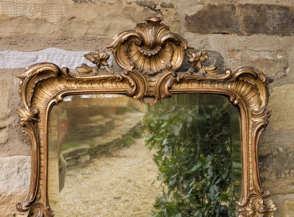 Antique French Rococo Gilt Mirror View III