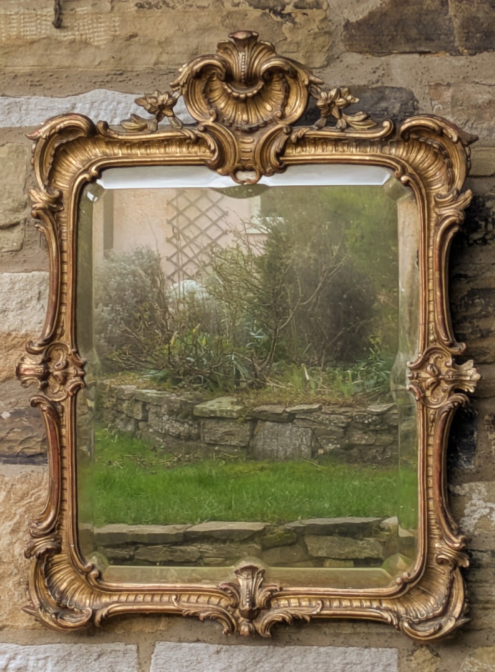 Antique French Rococo Gilt Mirror View IV