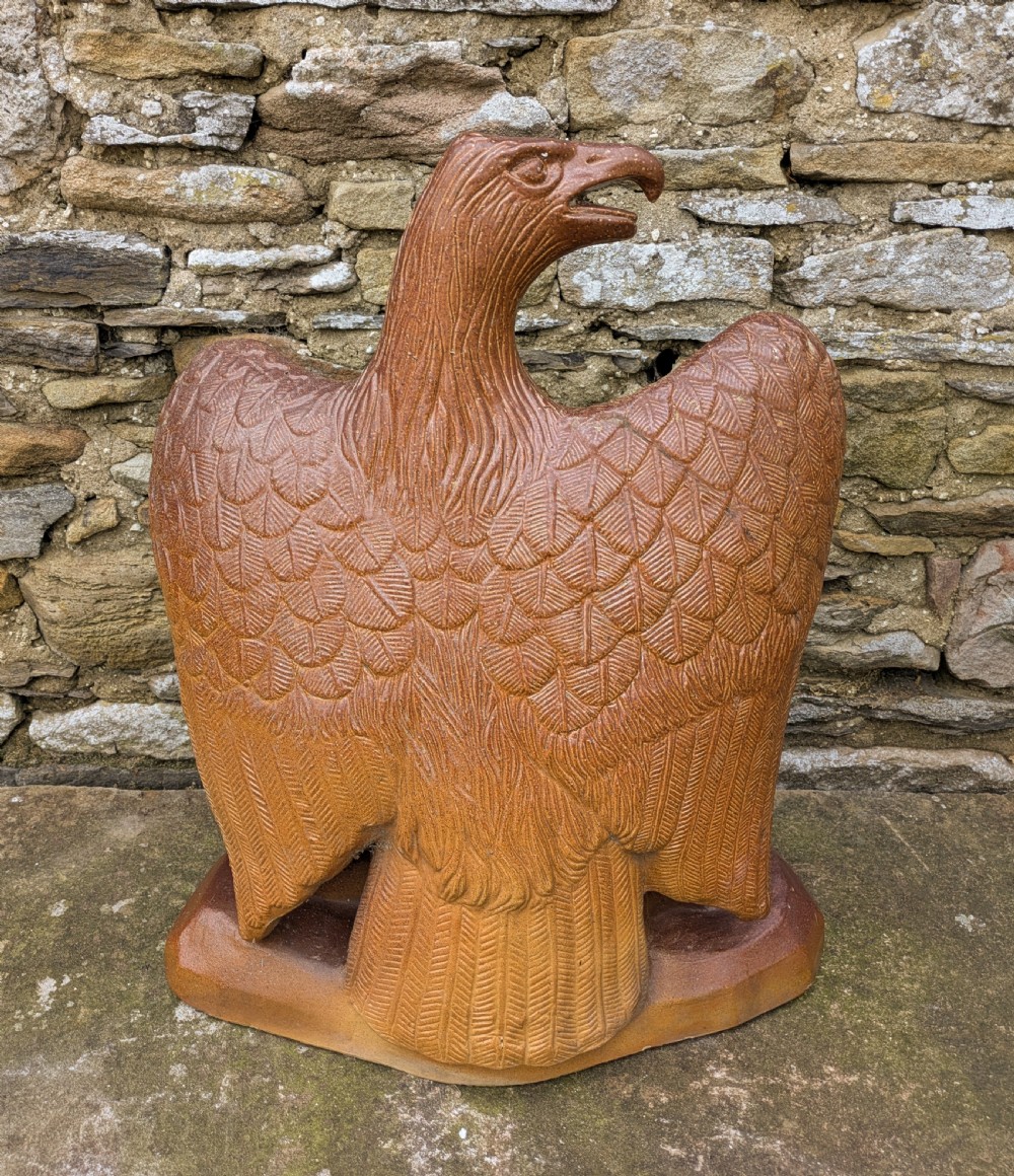 19th Century Saltglaze Stoneware Eagle Garden Sculpture View VI