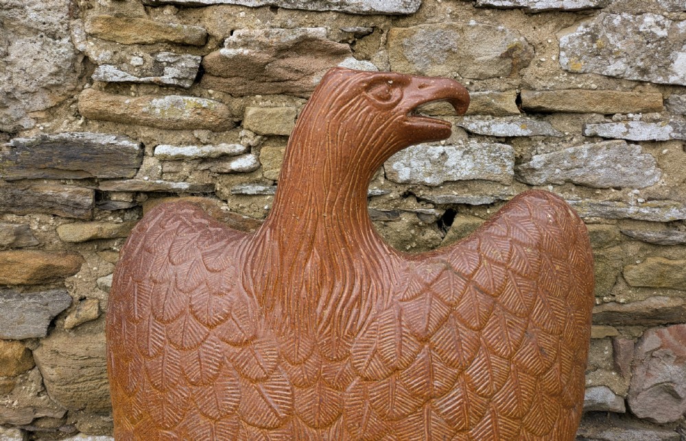 19th Century Saltglaze Stoneware Eagle Garden Sculpture View II