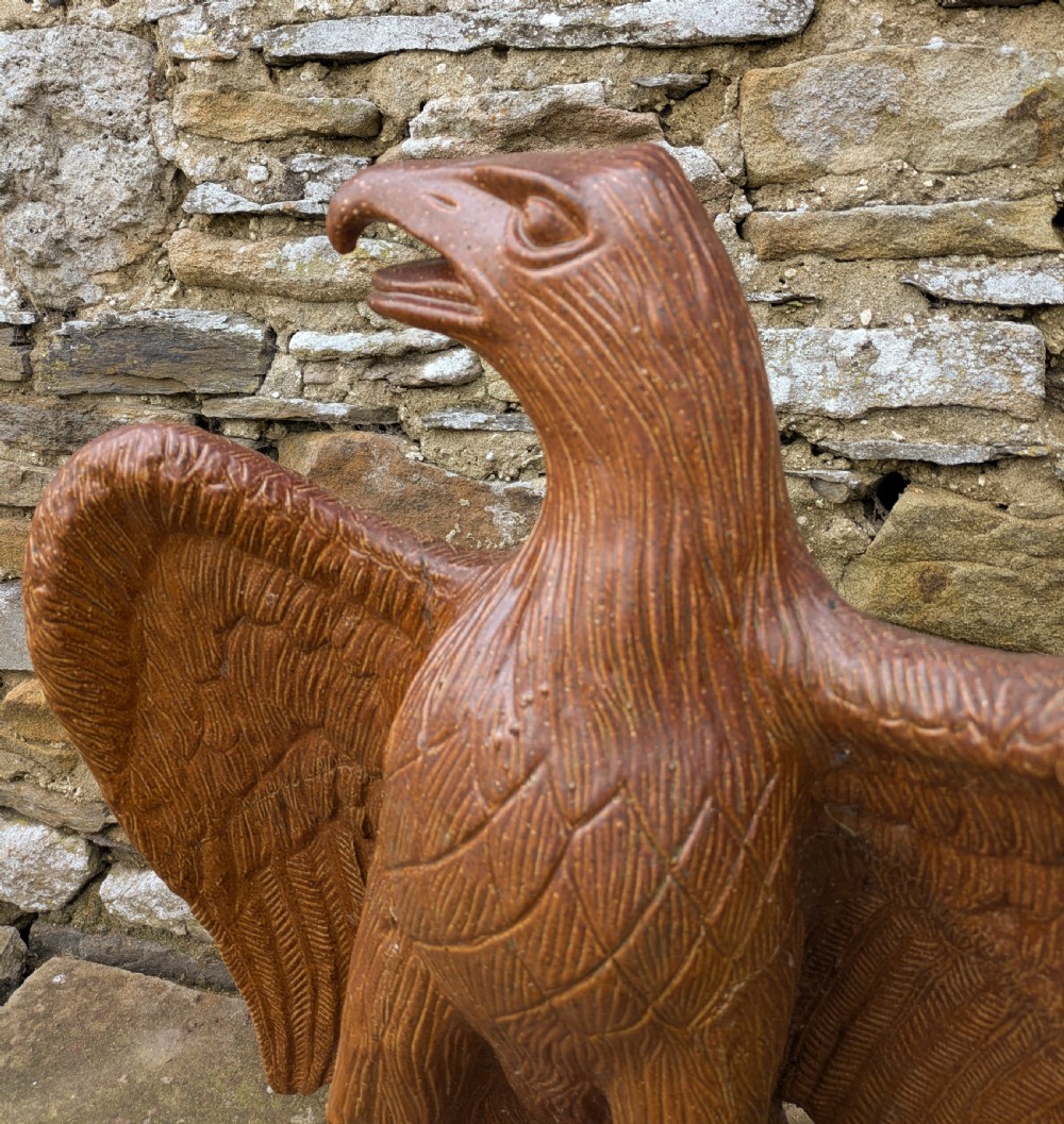 19th Century Saltglaze Stoneware Eagle Garden Sculpture View VIII