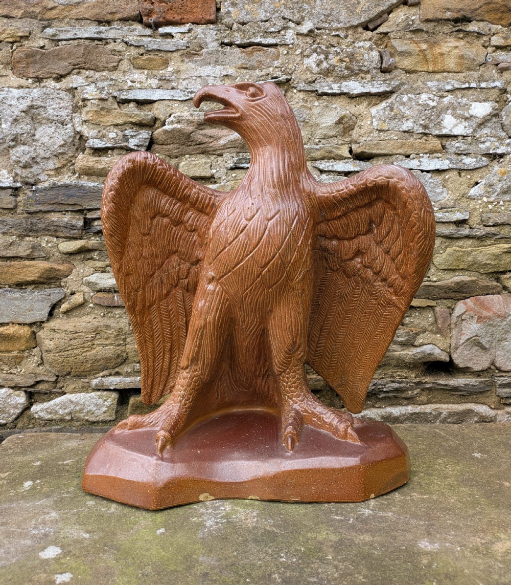 19th Century Saltglaze Stoneware Eagle Garden Sculpture View IX