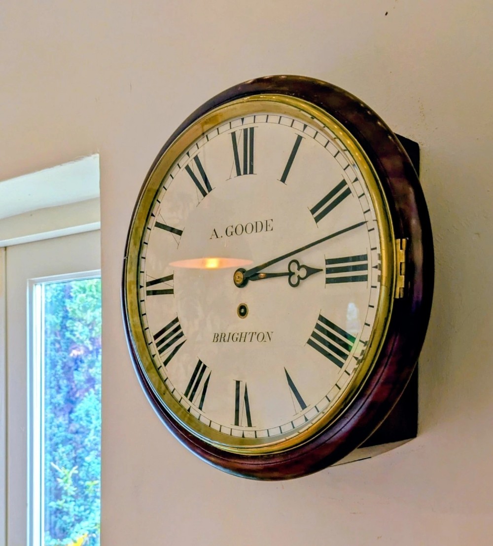 19th Century Mahogany Station Clock Fusee Movement View VII