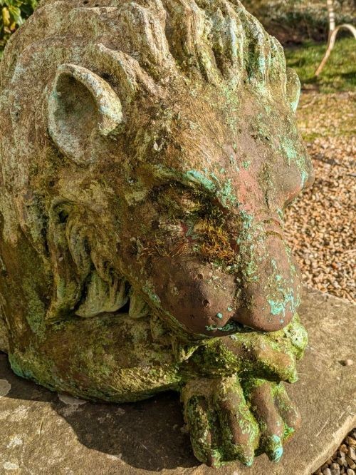 Pair Of Antique Italian Terracotta Garden Lions View V