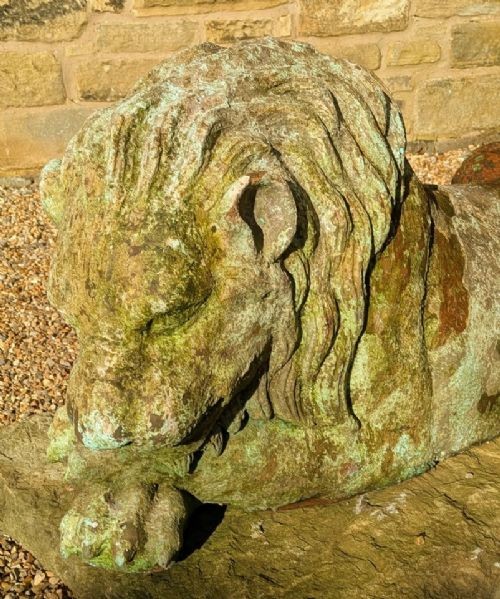 Pair Of Antique Italian Terracotta Garden Lions View VII