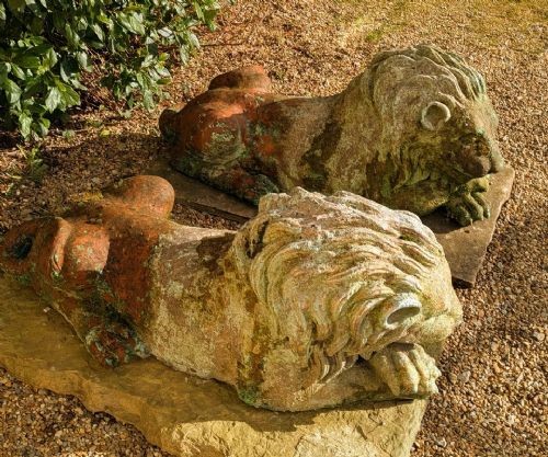 Pair Of Antique Italian Terracotta Garden Lions View IX