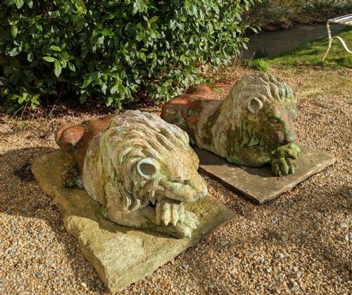 Pair Of Antique Italian Terracotta Garden Lions View XI