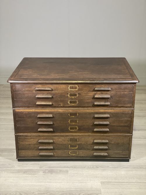 EARLY 20TH CENTURY OAK PLAN CHEST - ADDITIONAL PHOTO 8