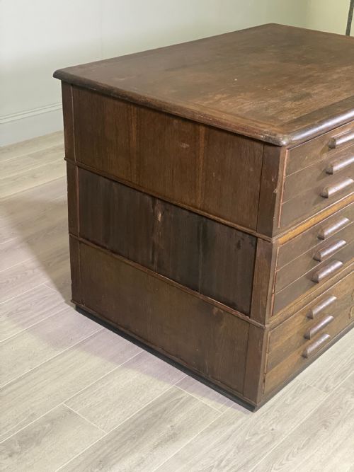 EARLY 20TH CENTURY OAK PLAN CHEST - ADDITIONAL PHOTO 7