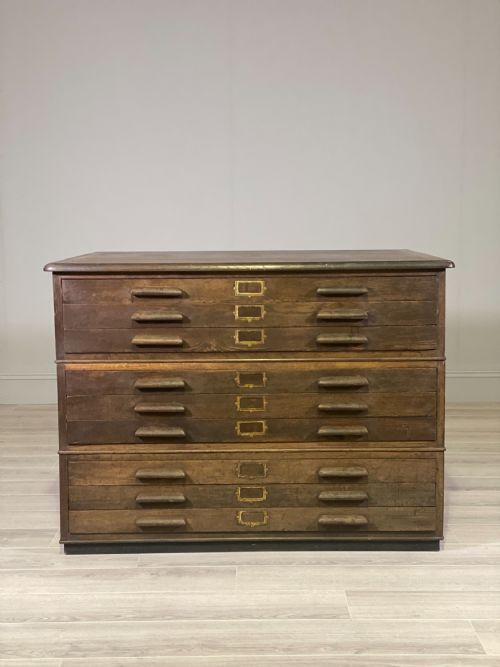 EARLY 20TH CENTURY OAK PLAN CHEST - ADDITIONAL PHOTO 10
