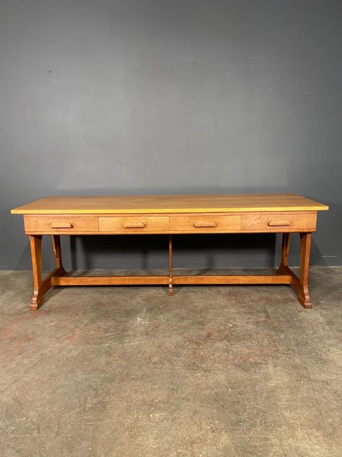 LARGE OAK PREP CENTRE TABLE C1930 - ADDITIONAL PHOTO 1