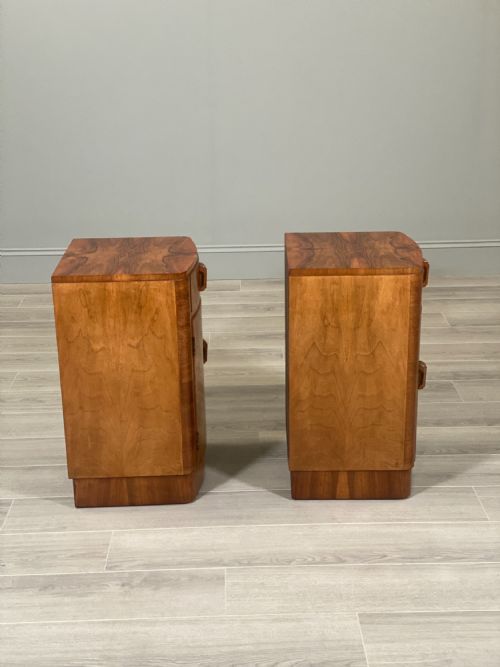 PAIR OF ART DECO BURR WALNUT BEDSIDE CABINETS - ADDITIONAL PHOTO 6