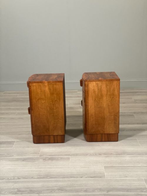 PAIR OF ART DECO BURR WALNUT BEDSIDE CABINETS - ADDITIONAL PHOTO 7