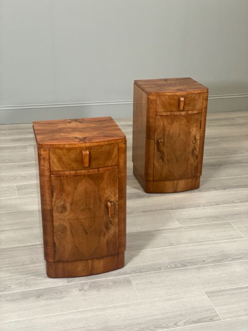PAIR OF ART DECO BURR WALNUT BEDSIDE CABINETS - ADDITIONAL PHOTO 8