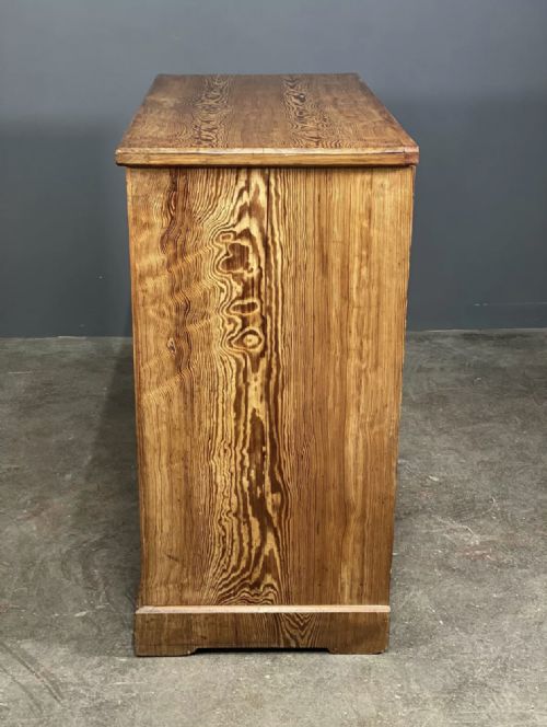 VICTORIAN PITCH PINE GOTHIC CHEST OF DRAWERS - ADDITIONAL PHOTO 8