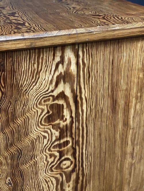 VICTORIAN PITCH PINE GOTHIC CHEST OF DRAWERS - ADDITIONAL PHOTO 9