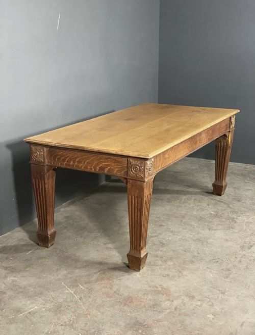 OAK LIBRARY TABLE BY JONES MOSS CO - ADDITIONAL PHOTO 2
