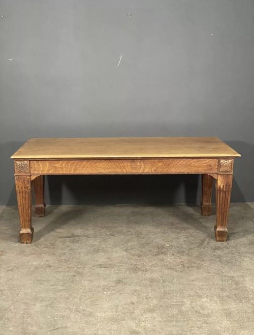 OAK LIBRARY TABLE BY JONES MOSS CO - ADDITIONAL PHOTO 3