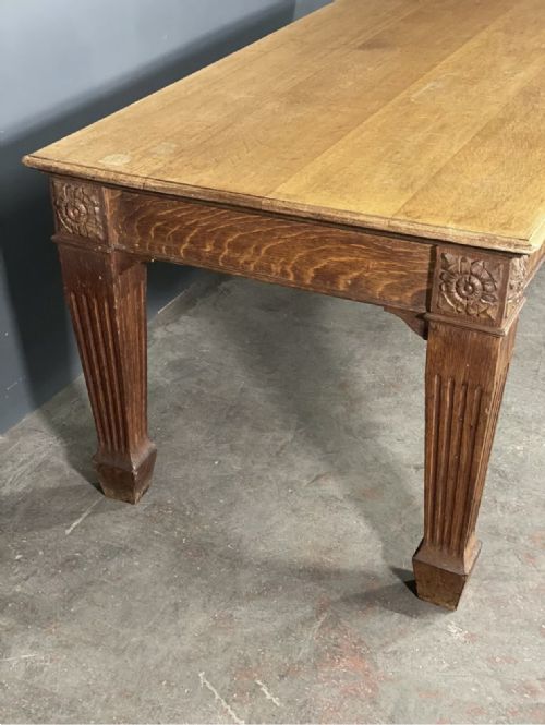 OAK LIBRARY TABLE BY JONES MOSS CO - ADDITIONAL PHOTO 8