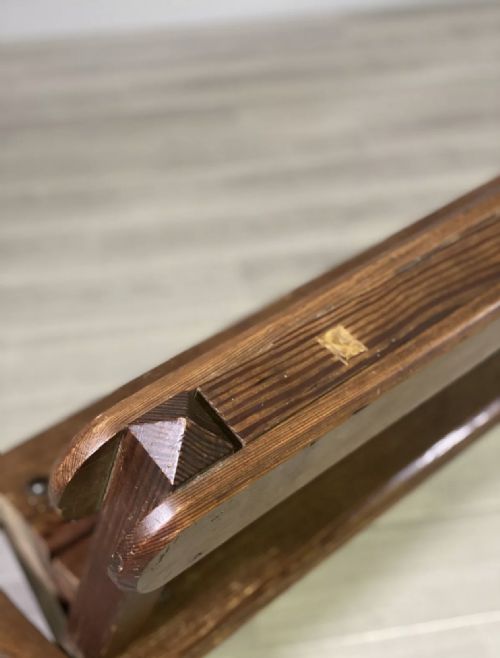 19TH CENTURY PITCH PINE TRAM BENCH - ADDITIONAL PHOTO 2