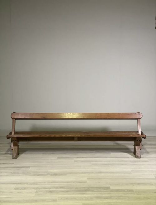 19TH CENTURY PITCH PINE TRAM BENCH - ADDITIONAL PHOTO 3