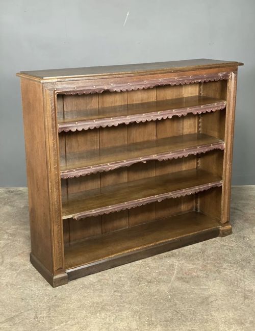 large 19th century oak open bookcase - CATEGORY: ANTIQUE BOOKCASES - DATED VICTORIAN