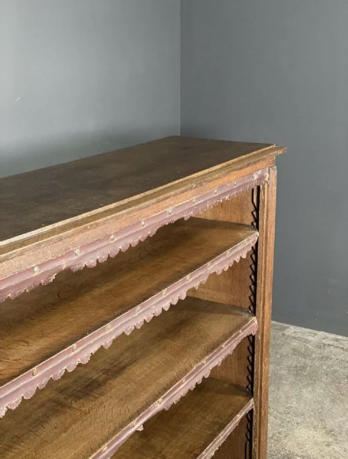 LARGE 19TH CENTURY OAK OPEN BOOKCASE - ADDITIONAL PHOTO 1