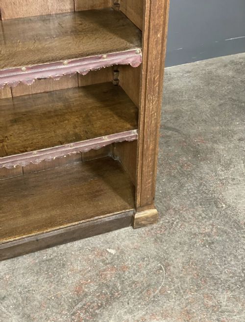 LARGE 19TH CENTURY OAK OPEN BOOKCASE - ADDITIONAL PHOTO 4